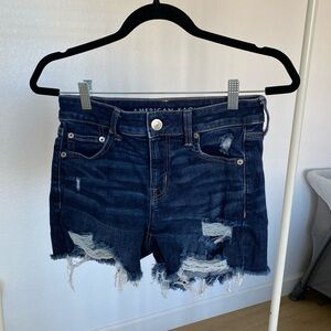 Dark Wash Distressed Jean Shorts